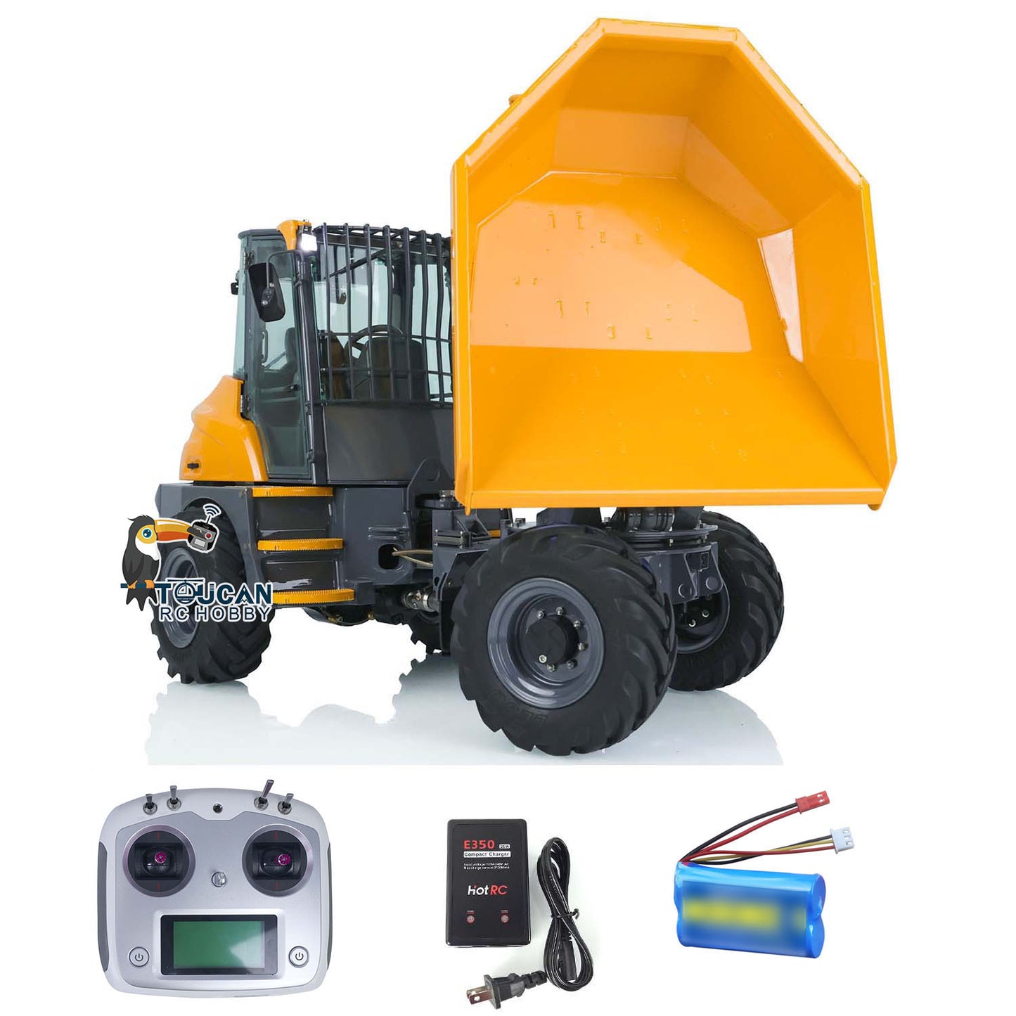 LESU 1/14 Metal Painted RC Remote Controlled Hydraulic Articulated Dumpers AOUE 6MDX Ready To Run Motor ESC Light System