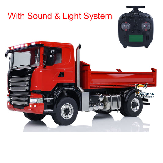 1/14 4*4 RC Hydraulic Dumper Car Remote Control Dump Truck Metal Tipper Electric Model 3-speed Transmission