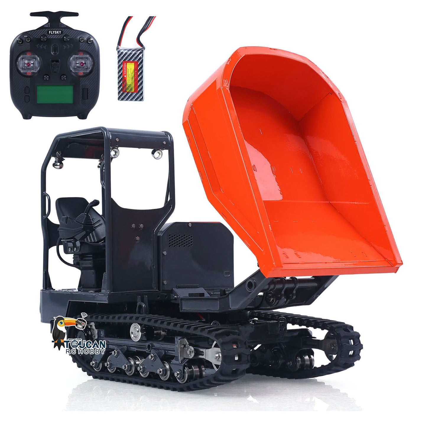 In Stock Metal LESU 1/14 RC Dump Truck KC300HR-5 Hydraulic Remote Control Tracked Tipper Car Model 180 Degree Rotation Openable Door Lights