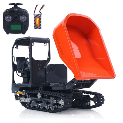 In Stock Metal LESU 1/14 RC Dump Truck KC300HR-5 Hydraulic Remote Control Tracked Tipper Car Model 180 Degree Rotation Openable Door Lights