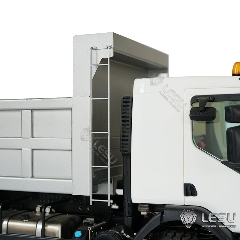 1/14 LESU 6x6 RC Hydraulic Metal Dumper Tipper Sound Light System Chassis Bucket Unpainted Unassembled Cabin Body VM Truck