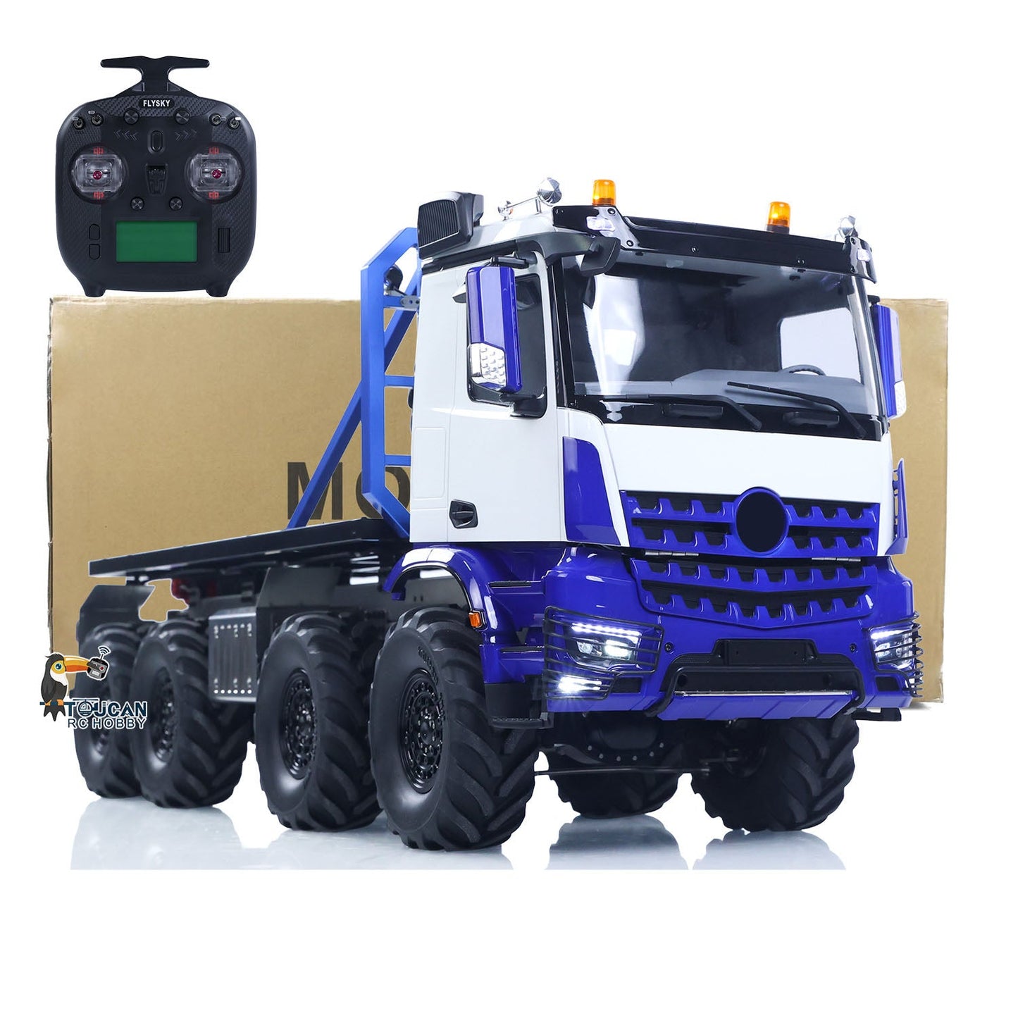 2.4G 2Speed Off Road Truck 1/14 RC Rock Crawler BZ 3363 8*8 Radio Control Flatbed Car Rotating Light Metal Chassis Sound Battery