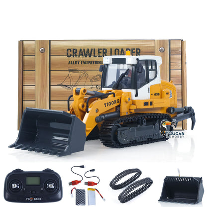 Fast Free Shipping for EU LR636 1/50 RC Tracked Loader Electric Lifting Radio Control Model Vehicle Metal Openable Bucket Tracks Ripper Soil Loosening Hook