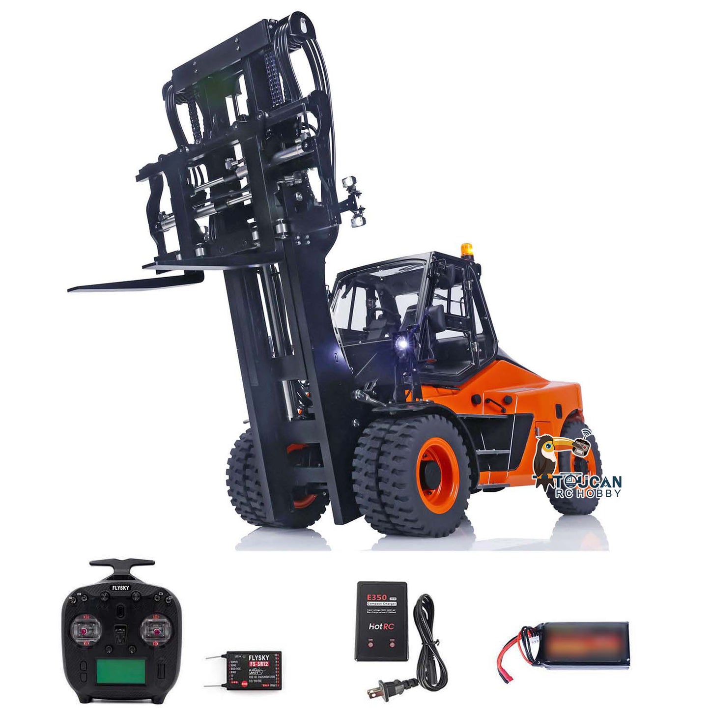 LESU AOUE LD160S 1/14 Metal Hydraulic RC Forklift FlySky ST8 Remote Controller and SR12 Receiver 6 Ways Reversing Valve Sound Light System