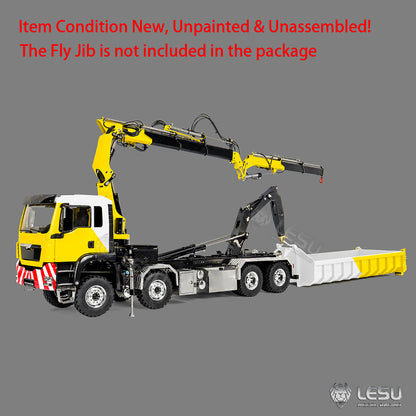 TOUCAN RC HOBBY LESU Z0125 1/14 8x8 RC Hydraulic Crane Roll Off Dumper Truck with TGS Cabin Folding Hook Lift 3 Speed Gearbox Differential Lock Metal Chassis