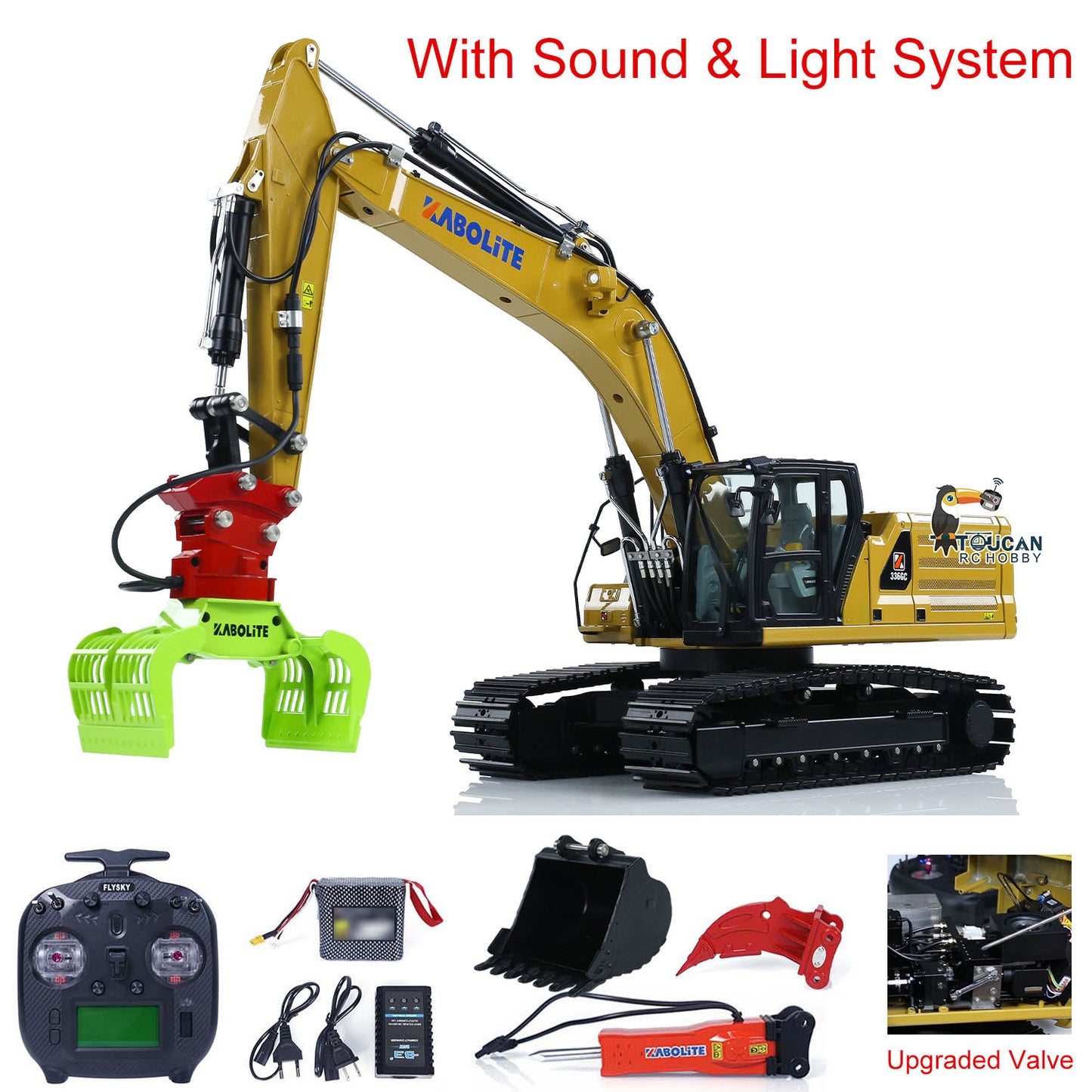 TOUCAN RC HOBBY Fast Free Shipping Kabolite K961 100S PRO 1/18 RC Hydraulic Excavator RTR Remote Control Digger Flysky ST8 Radio 2S Battery Electric Claw Hammer