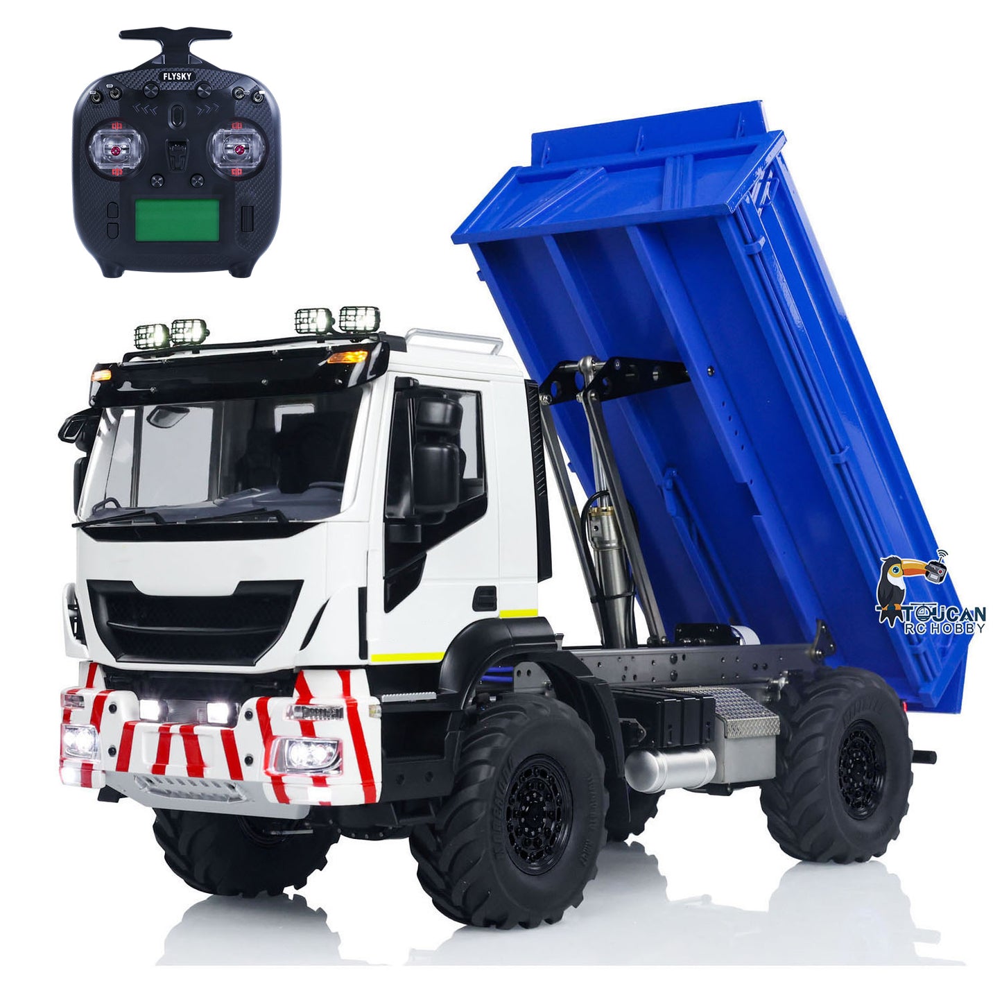 4*4 Metal 1/14 RC Hydraulic Dumper Truck Snow Blade Remote Control Tipper Cars Sound Light LED Assembled and Painted ESC Servo