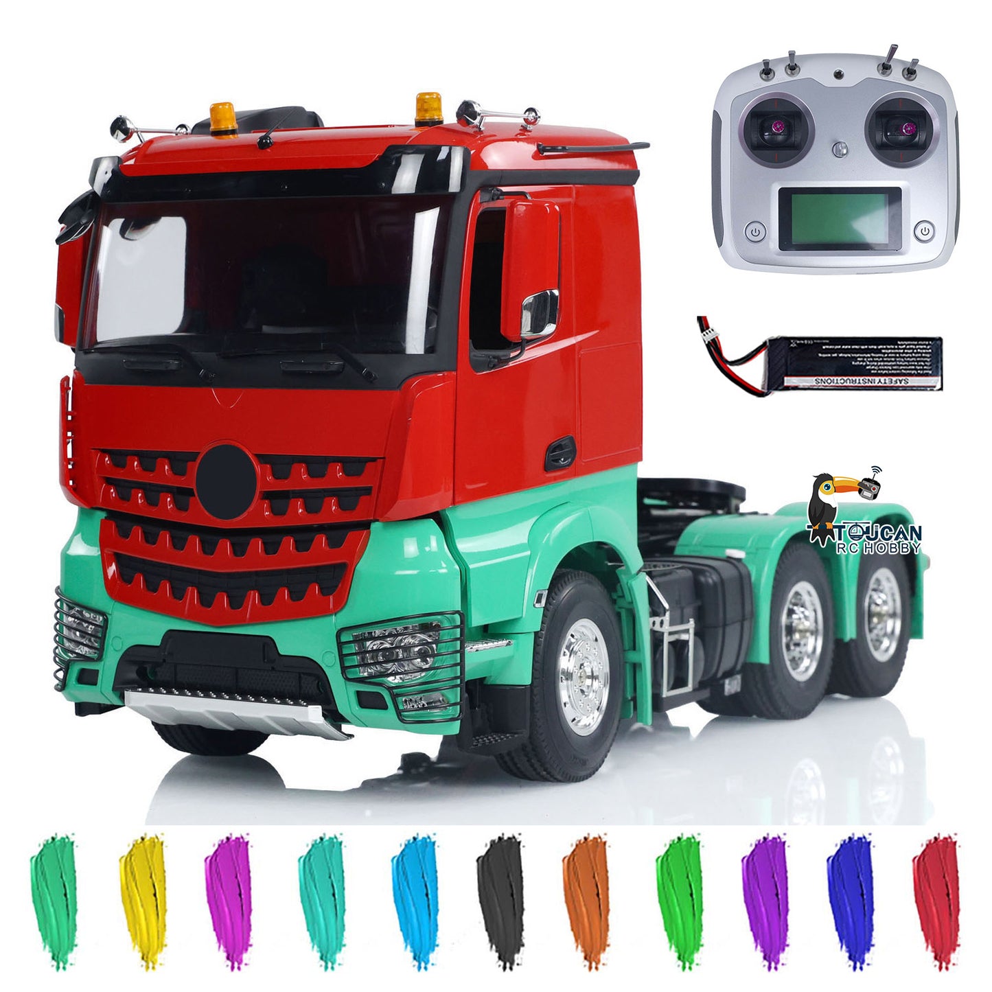 Customized TOUCAN 1/14 6x4 RC Tractor Truck Remote Control Car Model Painted Assembled Light Sound Upgraded Model ESC Servo Motor