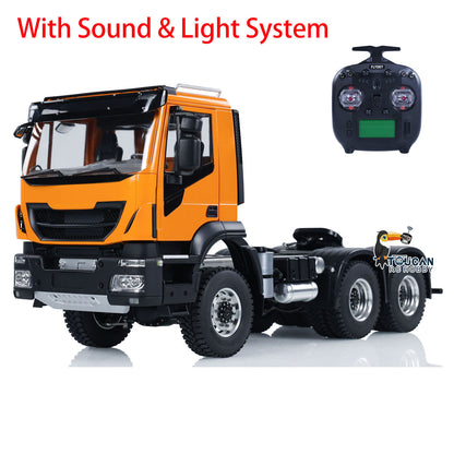 1/14 6x6 RC Tractor Radio Controlled Truck 2-speed Transmission Car Sounds Lights Metal Chassis Servo ESC Motor DIY