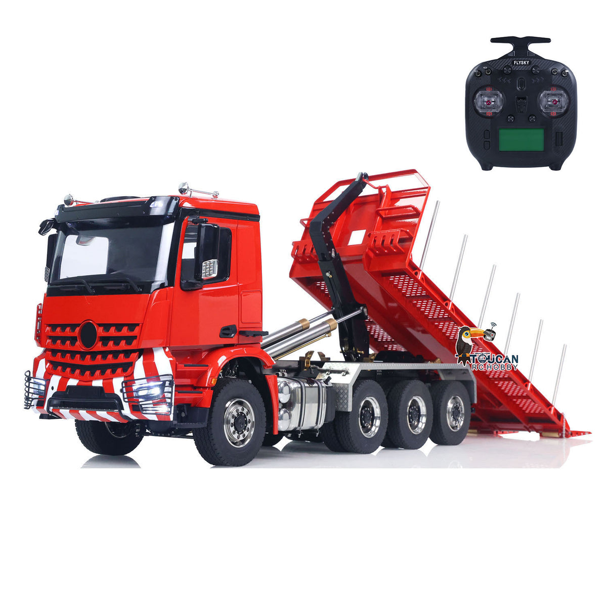TOUCAN RC HOBBY LXY 1/14 8x8 RC Hydraulic Roll On Off Full Dump Truck Remote Control Dumper Car Simulation Model PNP Version Light Sound System