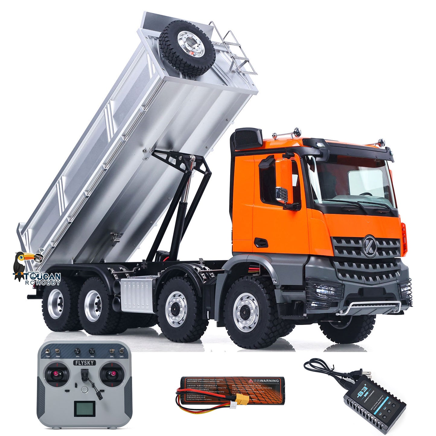 US Stock Kabolite 1/14 Electric RC Dump Truck K5703 8X8 Remote Control Tipper Model 2Speed Transmission Lights Sounds Battery Charger