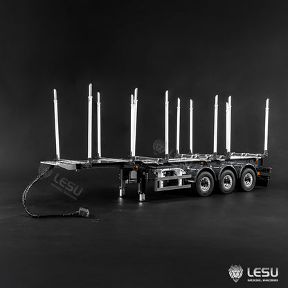 LESU 1/14 Metal Log Semi Trailer RC Wood Transport Car Light Electric Lifting Leg Servo-Controlled Drum Brake for TAMIYA Tractor
