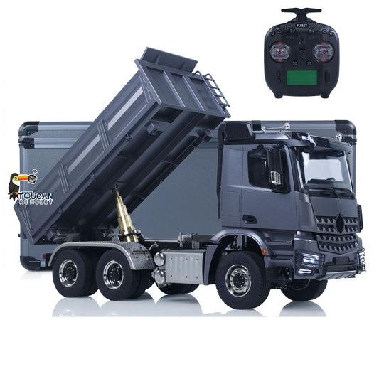 1/14 6x6 TOUCAN Hydraulic RC Dump Truck Metal Radio Controlled Tipper Car Differential Lock Light Sound FlySky I6S