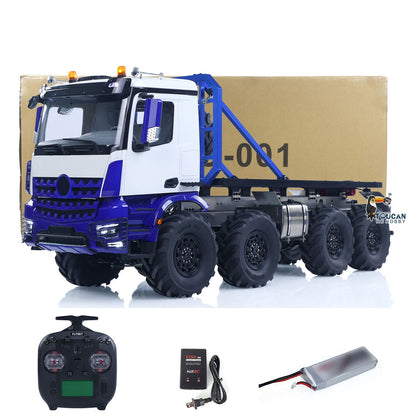 2.4G 2Speed Off Road Truck 1/14 RC Rock Crawler BZ 3363 8*8 Radio Control Flatbed Car Rotating Light Metal Chassis Sound Battery