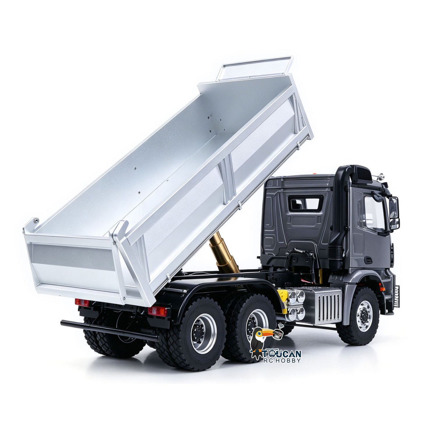 2Speed 3348 Metal Chassis 1/14 RTR RC Hydraulic Dumper Remote Control Tipper Model NO Lock Differential Axle Light Sound Battery