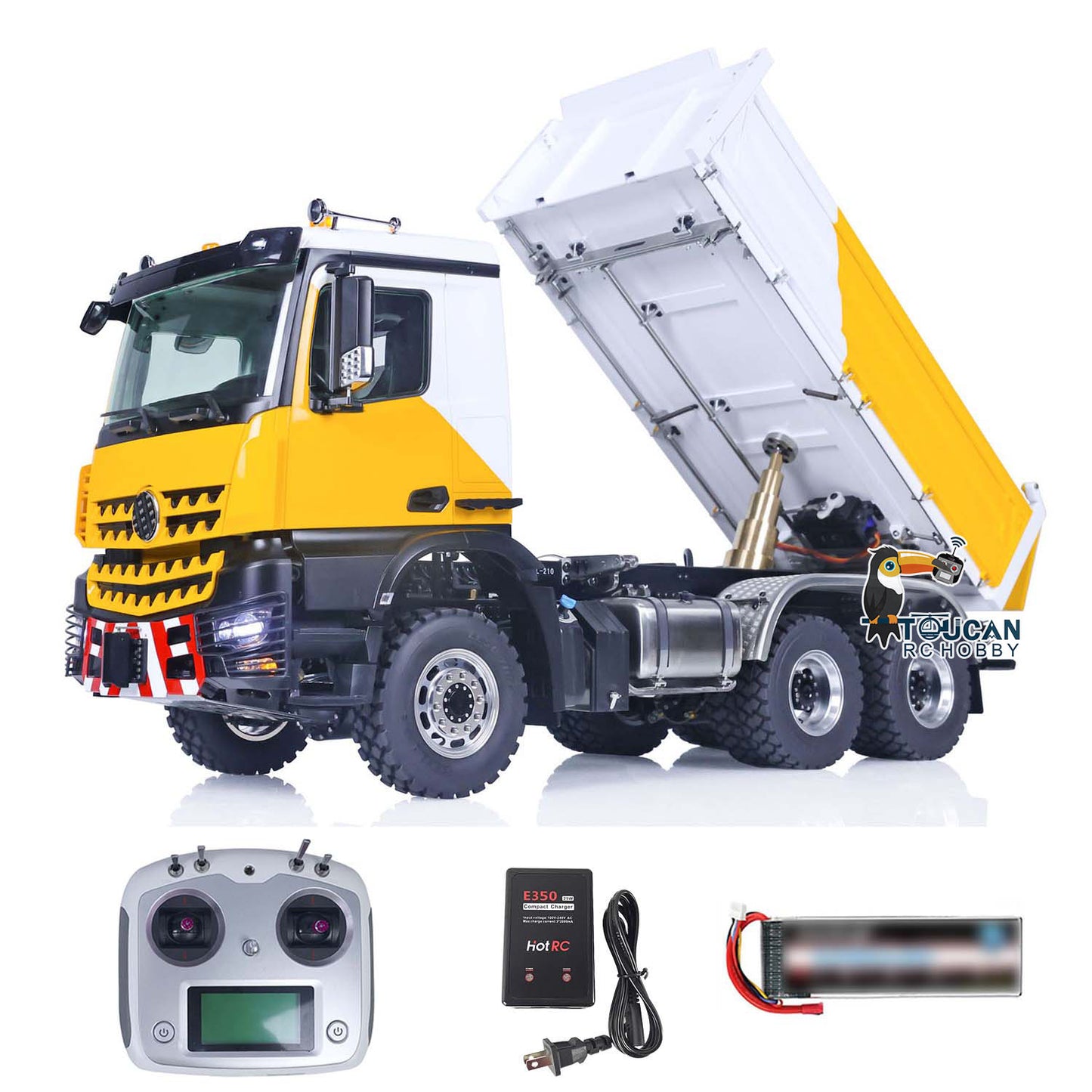 LESU K3363 Cabin 1/14 Metal 6x6 RC Hydraulic Dump Truck Model FlySky I6S Radio Controller 3 Speed Transmission Differential Lock for Club Events