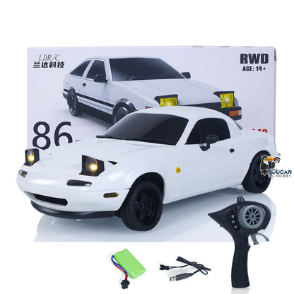 Free Shipping CN Stock Second-hand 1:18 LDRC Radio Control Drift Car Model On Road Vehicles Linear Speed LED Flip Light Battery Motor USB Charge MX5 Toy for Kids