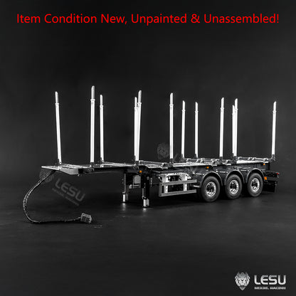 LESU A0053 1/14 Metal RC Log Semi Trailer with Electric Support Legs Magnetic Power Connector for Tractor Truck Weekend Outdoor Fun