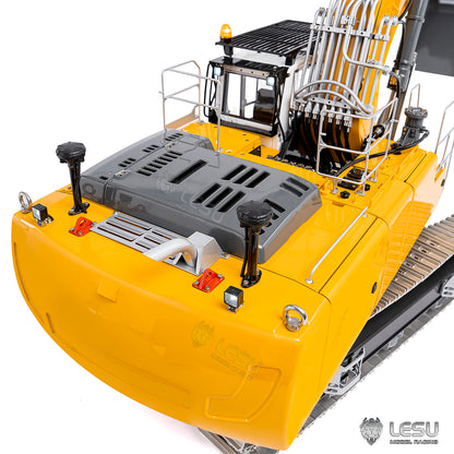 Metal LESU 1/14 RC Hydraulic Excavator 2 Arms LR956 Remote Control Digger Model 4MPA Dual Pumps Light 3S Battery PL18EV LITE