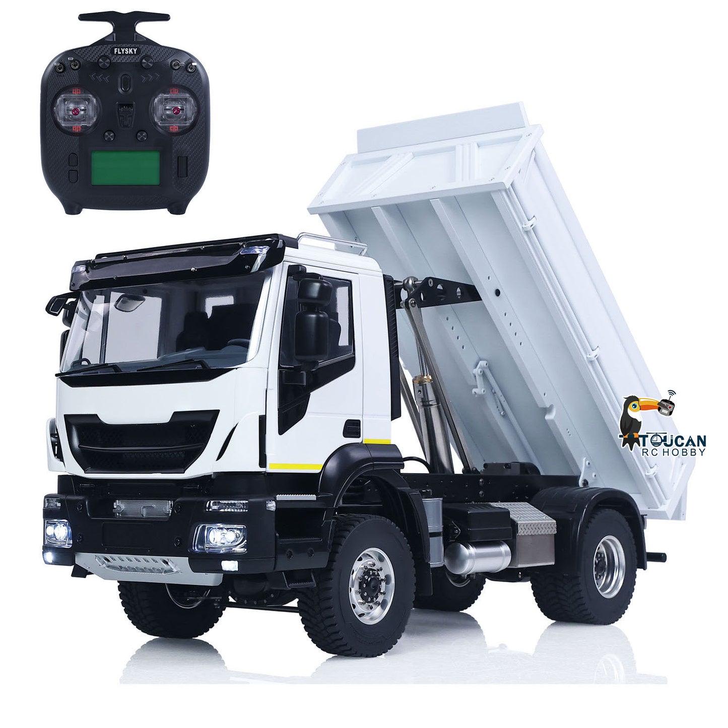 4*4 Metal 1/14 RC Hydraulic Dumper Truck Snow Blade Remote Control Tipper Cars Sound Light LED Assembled and Painted ESC Servo