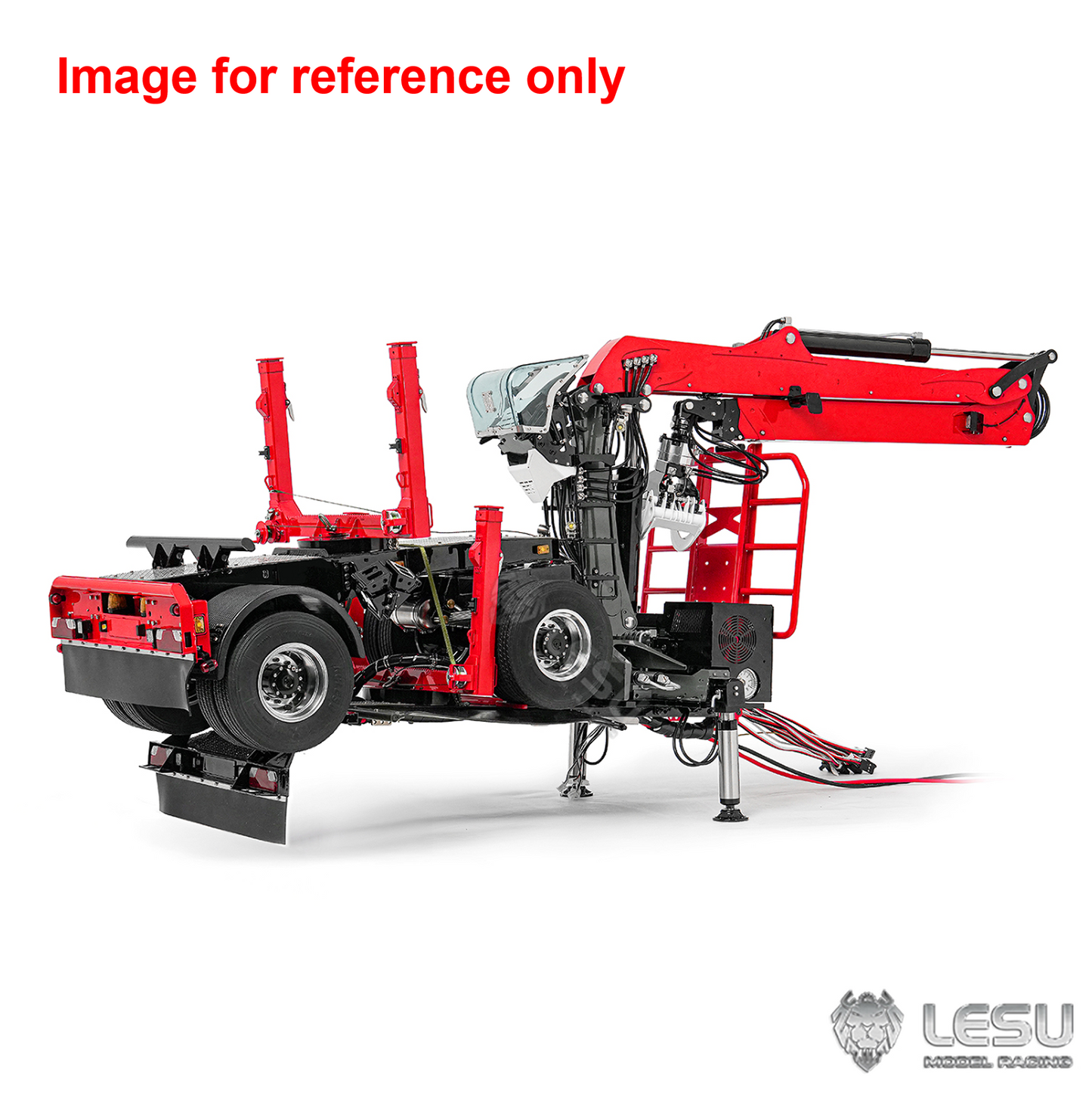 LIMITED-TIME SALE IN Stock LESU A0052 1/14 Metal Hydraulic RC Timber Transport Truck Mounting Base with 8CH Reversing Valve Grapple 360 Degree Crane 2Axles Trailer