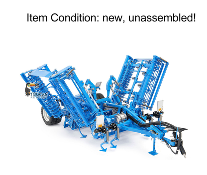 TOUCAN RC HOBBY LESU Metal 1/14 RC Tractor Truck AOUE 1050 4x4 Hydraulic Farm vehicle K500 Seedbed Pre-sowing Soil Preparation Planter Plough Light Sound