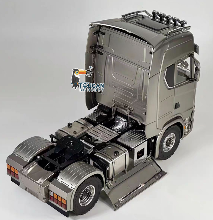MODO 770S 1/14 Metal 4x4 RC Tractor Truck PNP/RTR 2 Speed Gearbox Differential Lock Axles Hobbywing 60A ESC Light Sound System for Lprry Vehicle Model Collectors