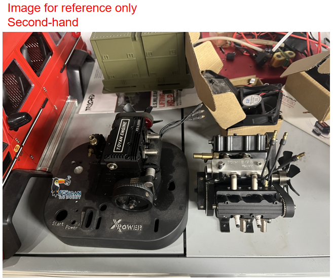 CN Stock Second-hand TOYAN Methanol 2-Cylinders 4-Stroke Engine Air Cooling Mini Desktop Models