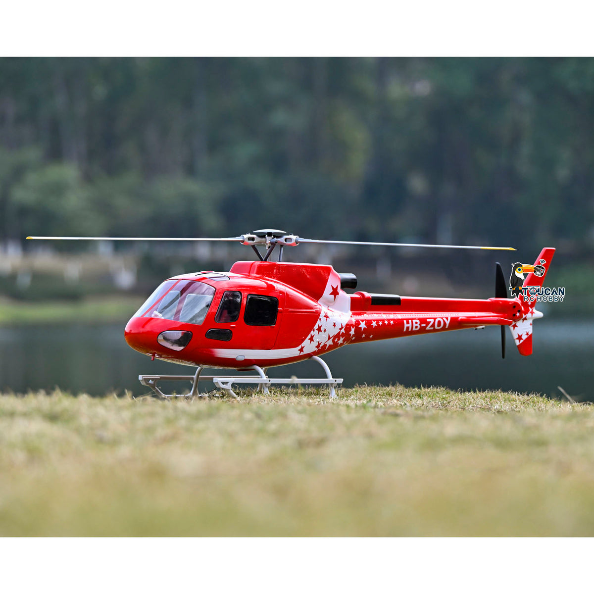 TOUCAN RC HOBBY FLYWING AS350 Remote Control Helicopter RC Aircraft Model One Click Return Brushless Motor RTF Flysky I6S Radio Battery Charger
