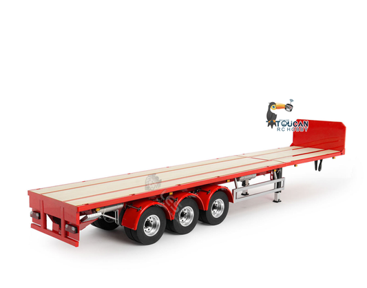 TOUCAN RC HOBBY LESU A0050 Metal 3Axles Extendable Flatbed Semi Trailer Manual Support Legs for 1/14 RC Tractor Truck RC Loader DIY Model