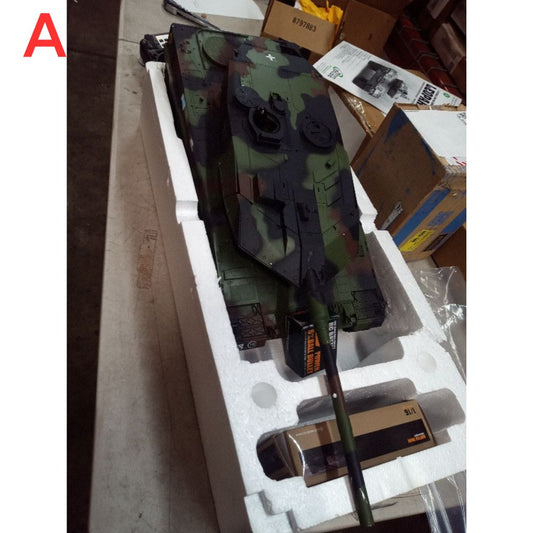 US Stock Second-hand Used 2.4Ghz Henglong 1/16 Scale 7.0 Plastic Version Leopard2A6 RTR RC Tank Model 3889 BB Shooting Infrared System
