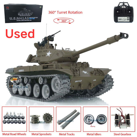 US Stock Second-hand Used Henglong 1/16 Scale TK7.0 Customized Professional Edition Walker Bulldog RTR RC Tank 3839 Metal Tracks Wheels