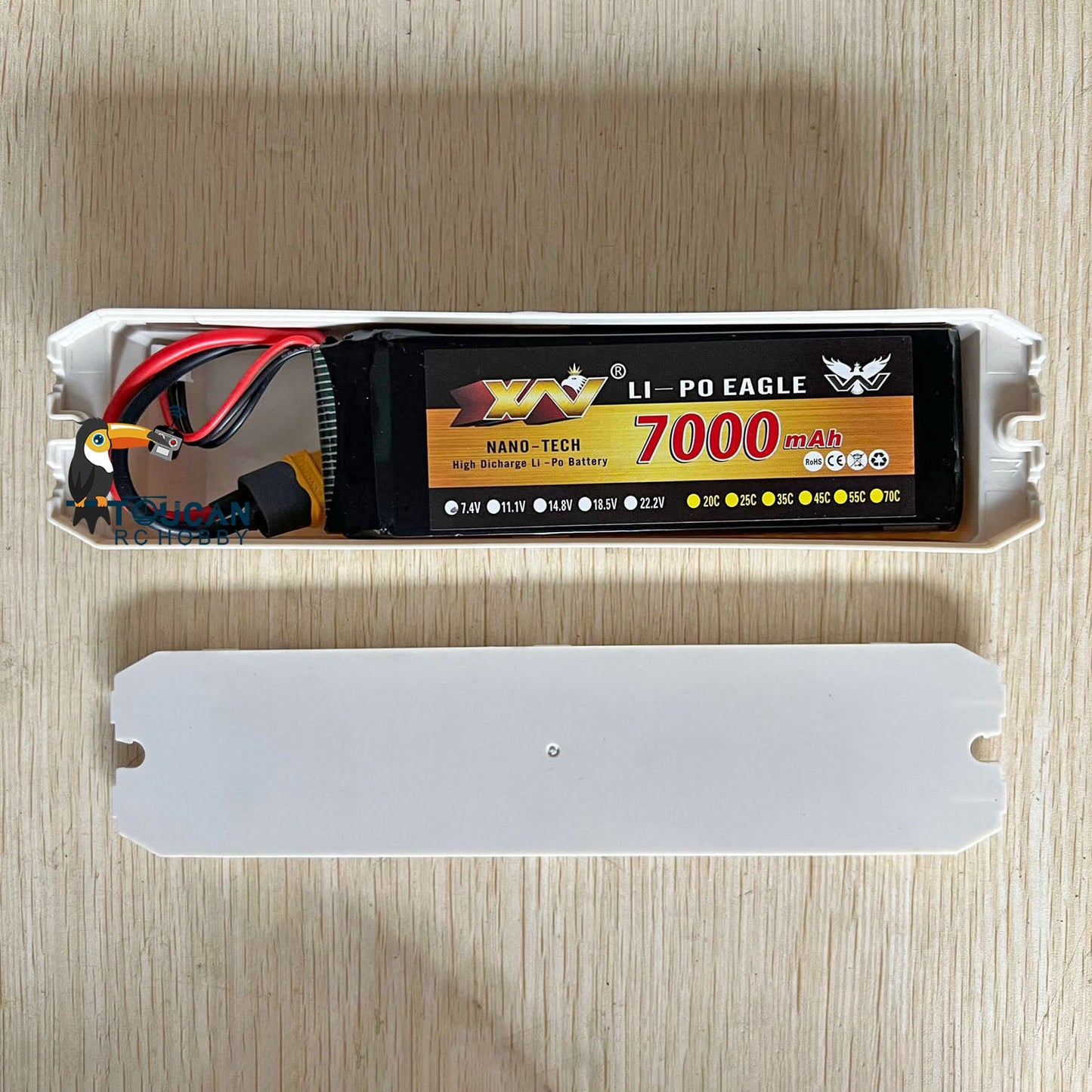 1/16 Henglong 7.4V 7000MAH Lipo Battery With XT60 Charger Plug Balanced Charging Board Electronic Parts For 3818/3819 RC Tank Model