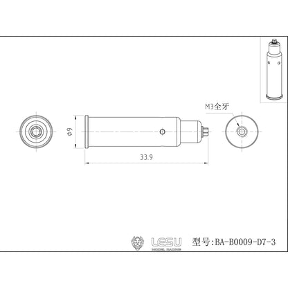 LESU Metal Fire Extinguisher for 1:14 RC Hydraulic Excavator Radip Controlled DIY Trucks Loaders Construction Car