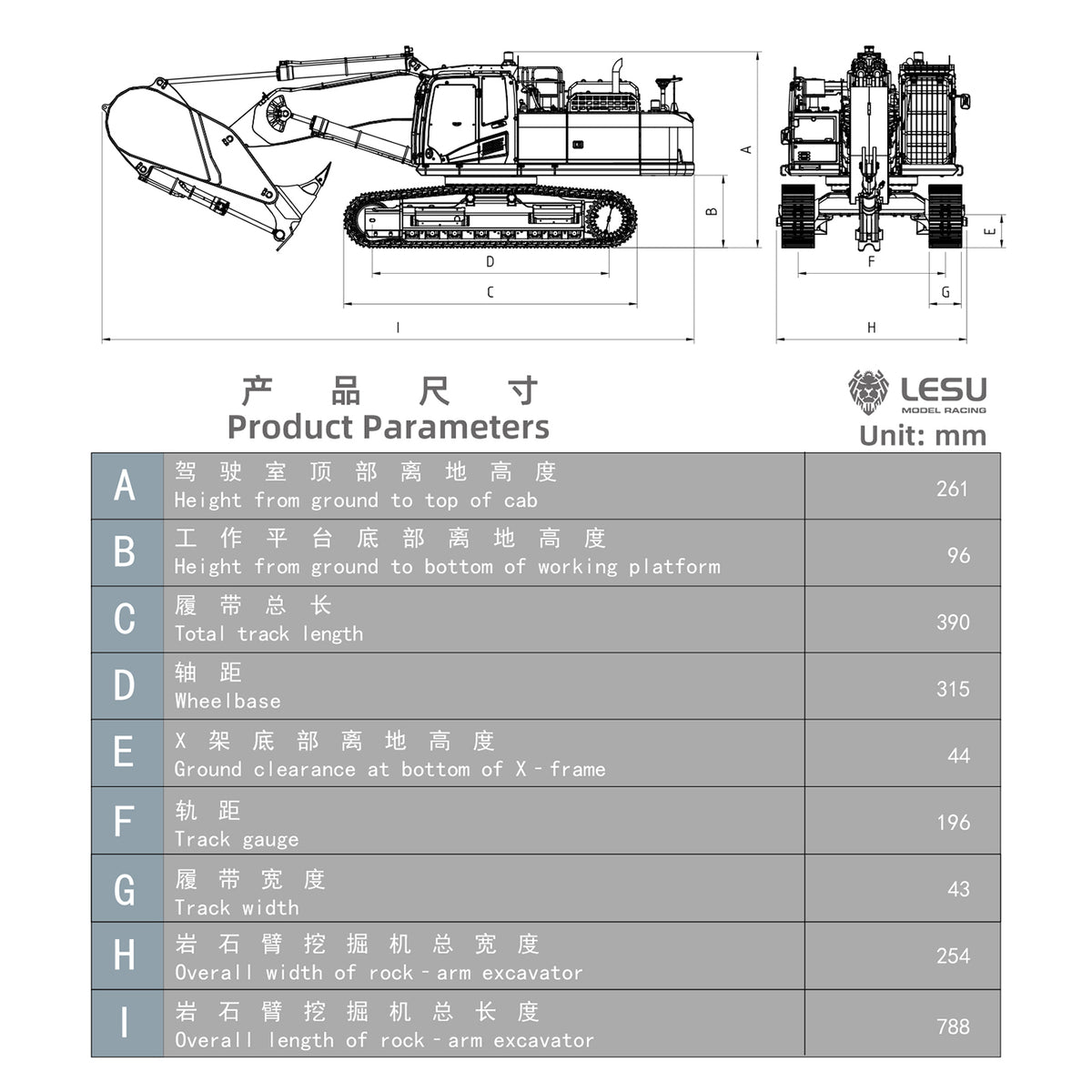 TOUCAN RC HOBBY LESU PC500 1/14 Metal Hydraulic RC Crawler Excavator B0020 Remote Control Rock Arm Digger KIT Model with Brushless Motor ESC Light 3CH Valve