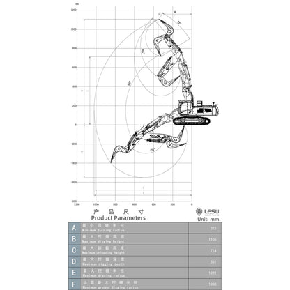 LESU 1/14 RC Hydraulic Excavator LR956 - 95% Metal KIT