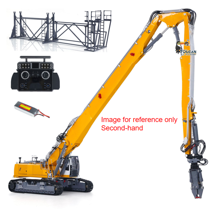 Second Hand 1/14 RC Full Hydraulic Demolition Excavator LESU LR960 RTR Digger Frsky XE Radio