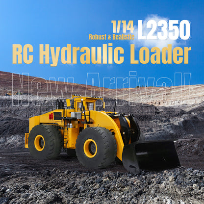 Toucan L2350 1/14 Metal RC Hydraulic Wheel Loader PNP/RTR Light & Sound Smoke System Manual Coupler Fork for Model Collectors