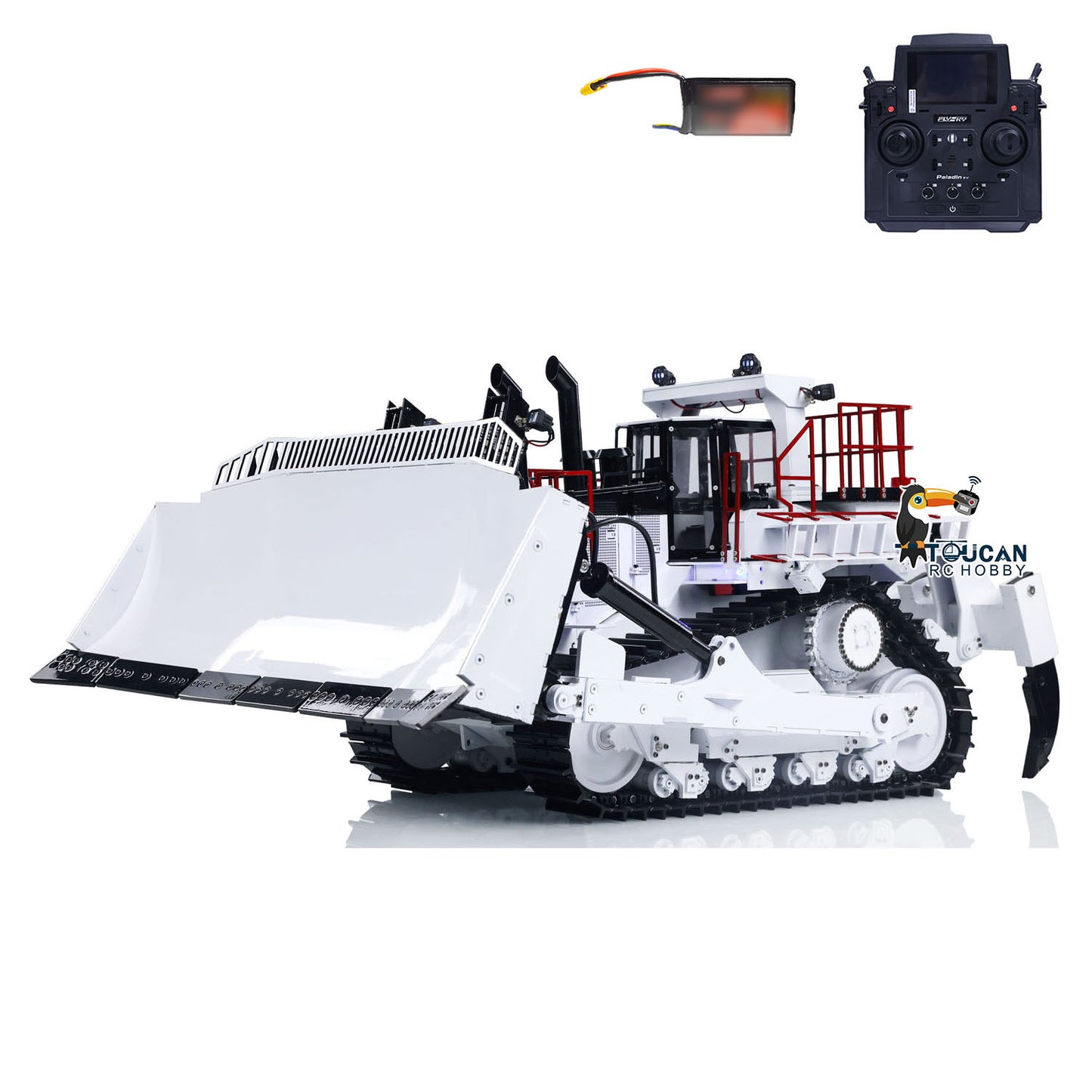 TOUCAN 1/14 Metal RC Bulldozer D11T RTR Remote Controlled Hydraulic Dozers Construction Vehicle Model Paladin PL18EV Smoking Sound  Light Servo Motor ESC