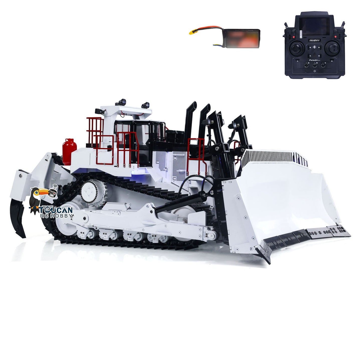 TOUCAN 1/14 Metal RC Bulldozer D11T RTR Remote Controlled Hydraulic Dozers Construction Vehicle Model Paladin PL18EV Smoking Sound  Light Servo Motor ESC