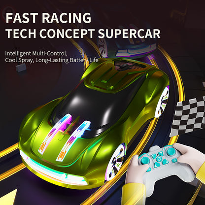 1:18 RC Racing Drift Car Wireless Control 4*4 New Energy Concept Car Model 360 Rotation Stunt Vehicle LED Lights Music Spray RTR