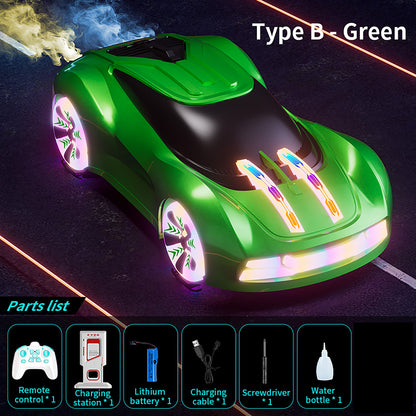 1:18 RC Racing Drift Car Wireless Control 4*4 New Energy Concept Car Model 360 Rotation Stunt Vehicle LED Lights Music Spray RTR