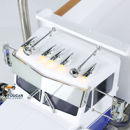 Blue white simulation 6x6 tipper vehicle Toucan 56344 built with realistic lamp sound effect
