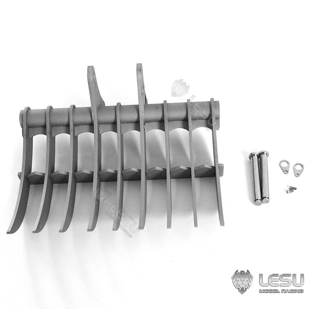 Metal Hammer Grab fork Tiltable Openable Bucket Upgraded Aparts for LESU 1/14 RCHydraulic Excavator B0006 AOUE ET35 Model