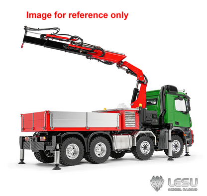 LESU 3363 1/14 Metal RC Hydraulic Crane Truck Z0080 8X8 Axle Diff Lock 3Speed Remote Control Lorry 7CH Valve 6 Outriggers Light Sound