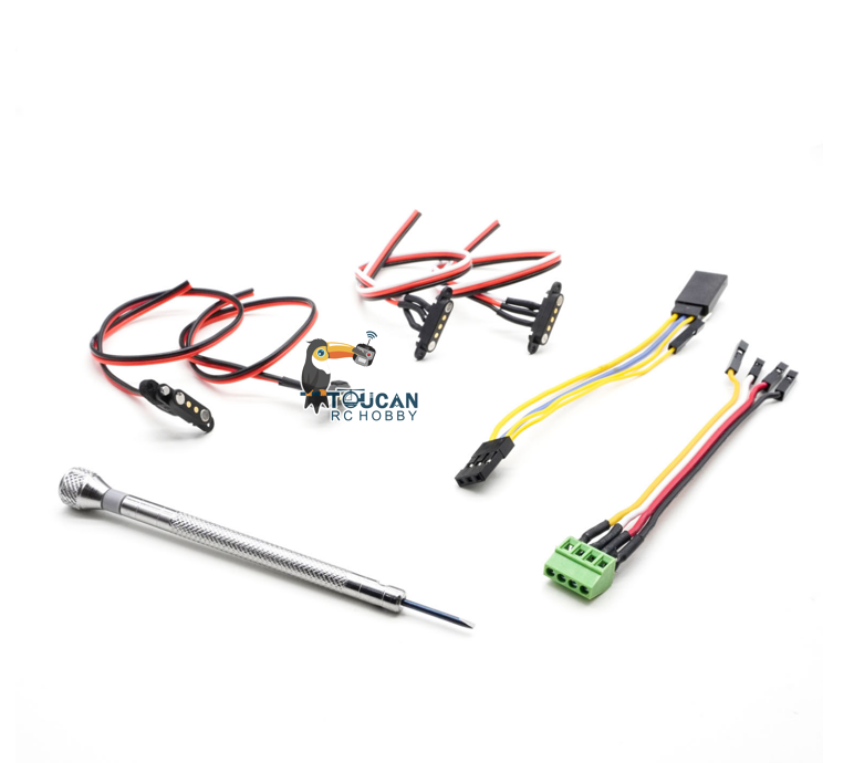 CUT Model UV Sticker Brass Oil Tube Metal Front Guard Net Manual Quick Release Coupler 2 In 1 ESC Plastic Spotlight Chassis Electric Contact Point for 1/14 RC Hydraulic Excavator C914
