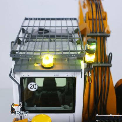 CUTModel LR914 1/14 Metal RC Hydraulic Wheel Excavator RTR 3 Arms 8-Way Valve Digger PL18EV Lite Controller Manual Quick Coupler Light & Sound System Cabin Guard Rail Tail hook for Model Collectors