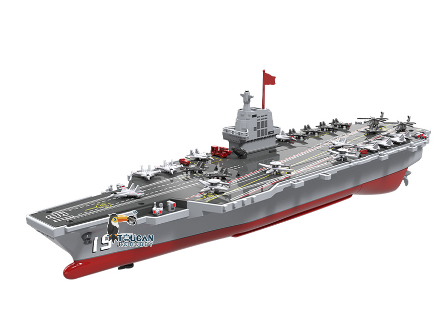 TOUCAN RC HOBBY JJRC S27 Remote Control Aircraft Carrier Ship Model RC Water Spray Boat Dual Motor 2 Speed Automatic Out of Water Power Cut Off