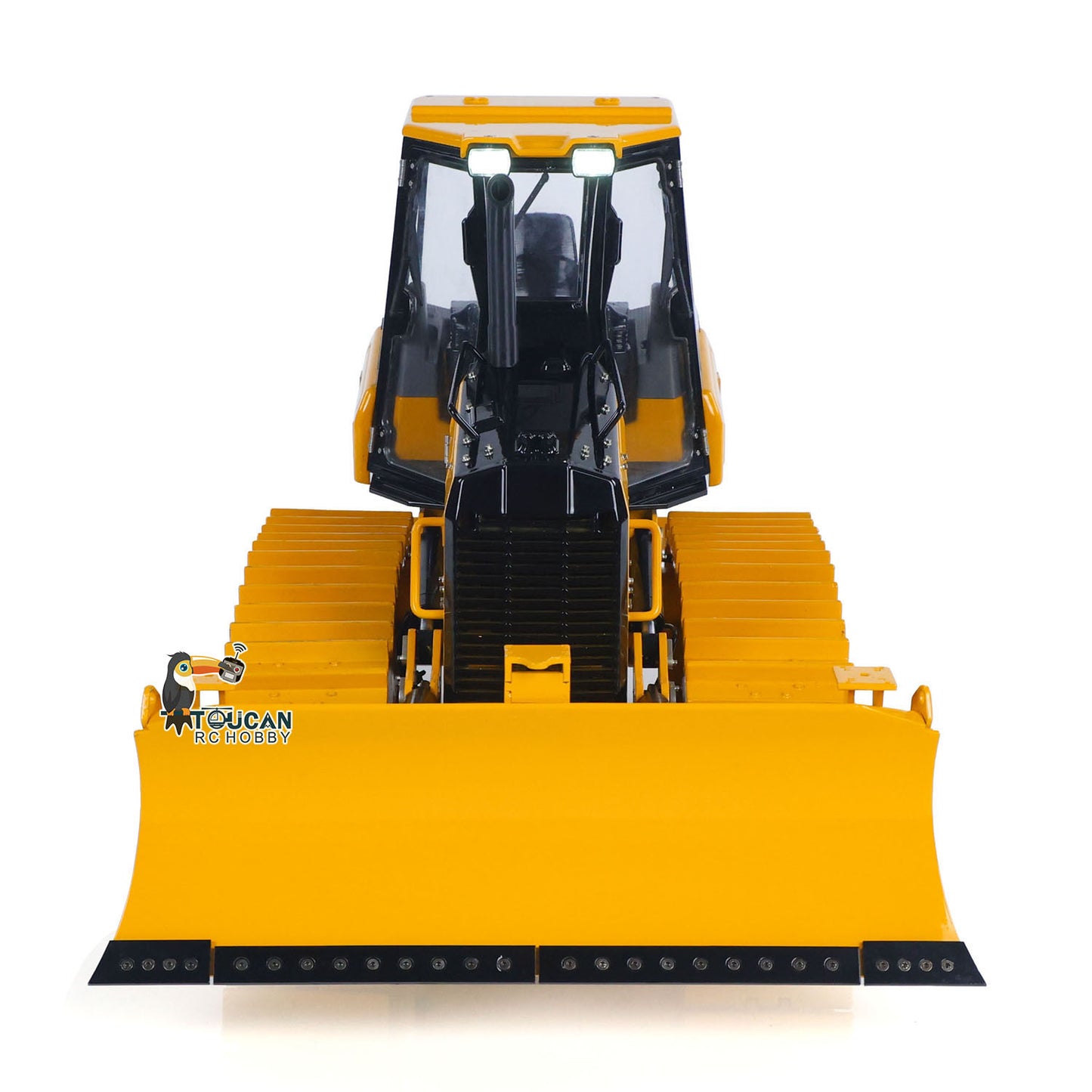 D3 full metal simulation bulldozer with yellow and black body shell
