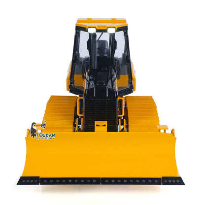 D3 full metal simulation bulldozer with yellow and black body shell

